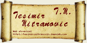Tešimir Mitranović vizit kartica